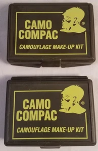 Two NEW Camo Compac Three Color with Mirror Camouflage Make Up Kit Hunter Spec. - Picture 1 of 4