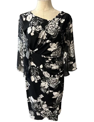 Vestido Connected 6 Negro Blanco Manga 3/4 Funda Elástica Lavable Carrera NUEVO Foto 1 de 4