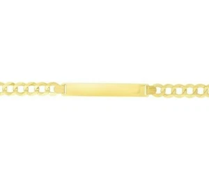 10k Yellow Gold 8.5" Men ID Solid Curb Link Chain Bracelet 8.4 mm 12 grams - Picture 1 of 5