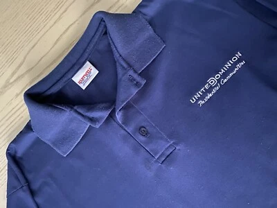 Camiseta uniforme vintage EUA Hartwell masculina L longa Sl Marinha United Dominion Residential Co - Imagem 1 de 4