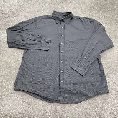 Gap классический крой первоклассный поплин платье рубашка мужская XL темно серый напечатано хлопок работы - Изображение 1 из 4