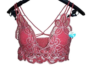 Bralette True by rue21 Rojo Encaje Pequeño Tirantes Acolchado Top Corto Festival Lencería - Imagen 1 de 8