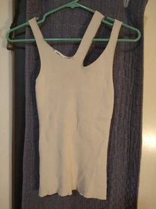 Zara Knit Cutout Tank Top Beige Large - Picture 1 of 5