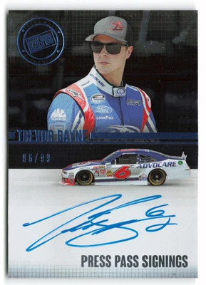 2015 Press Pass Cup Chase #PPS-TB1 Trevor Bayne Press Pass Signings Blue Auto - Image 1 of 2