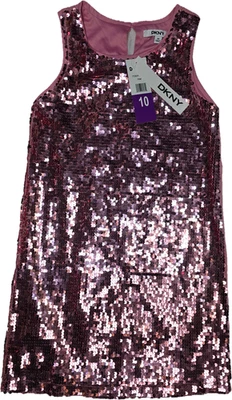 NUEVO DKNY Vestido Rosa Lentejuelas TALLA 8 10 12 Foto 1 de 3