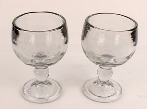 2 Vintage Clear Glass Beer Schooner Goblet Chalice HEAVY, THICK Glass - Picture 1 of 12
