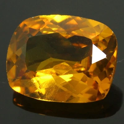 Impresionante cojín de piedras preciosas de zafiro champán natural de 7,45 quilates certificado 13x11 mm Foto 1 de 4