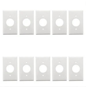10pk ACE Outlet Thermoset White 1.406 Receptacle Single Standard Wallplate 32476 - Afbeelding 1 van 6
