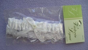 White Satin Victoria Lynn Bridal Wedding Lace Garter - Picture 1 of 1