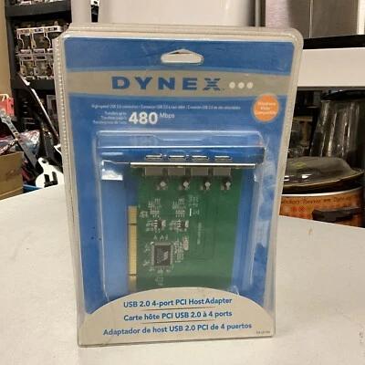 Dynex DX-UC104 4-Port USB 2.0 PCI Desktop Card Sealed NOS NIB - Image 1 of 2