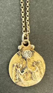 Virgins Saints & Angels "My Guardian Angel" Gold Plated 925 Sterling Necklace - Picture 1 of 9