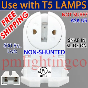 T5 LED LAMP HOLDER FLUORESCENT Miniature Bi-PIN G5 LIGHT SOCKET END BASE 480 - Picture 1 of 11