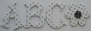 Doodlebug ~*WHITE POLKA DOT*~ Chipboard Die Cut Alphabet Letters - 1.5" inch - Picture 1 of 4
