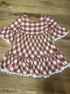 Matilda Jane Just Imagine Kassidy Girls Dress Plaid Twill Ruffle Sz 6 Fall - Picture 1 of 5