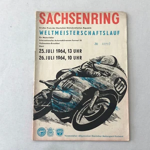 1964 Sachsenring Motorcycle Racing Grand Prix Race Program Book German - Picture 1 of 9