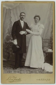 Kabinett 1890-1900 Leon Jude in Arras. Verheiratet. Hochzeit. - Bild 1 von 2
