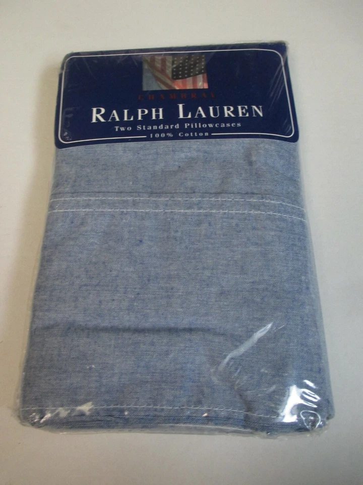 Lauren Ralph Lauren Chambray Solid Blue 2-PC Standard Pillowcase Pair