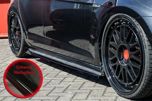 CUP3 Seitenschweller Skirts mit Wing aus ABS für VW Golf 7 GTI GTD Schwarz Glanz - Bild 1 von 3