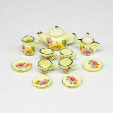 11PC Dollhouse Miniature 1/12 Ceramics Tea Set Teacup Set Kitchen Accessory