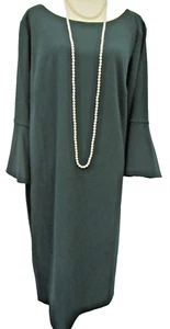 Vestido Calvin Klein Nuevo con Etiquetas Moderno Manga Campana en Verde Oscuro EE. UU. Talla 22W - Imagen 1 de 2
