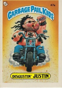 TOPPS CHEWING GUM INC. GARBAGE PAIL KIDS DISGUSTIN’ JUSTIN 1985 - 47a - Picture 1 of 2