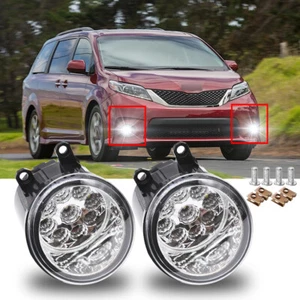 FIT 2011-2017 Toyota Sienna Clear Lens Pair Bumper Fog Light Lamp Replacement - Picture 1 of 12