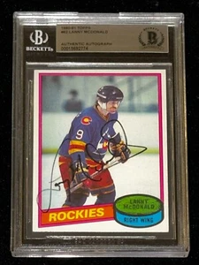 1980-81 Topps 62 Lanny McDonald Signed Card Colorado Rockies BAS Beckett - Picture 1 of 2