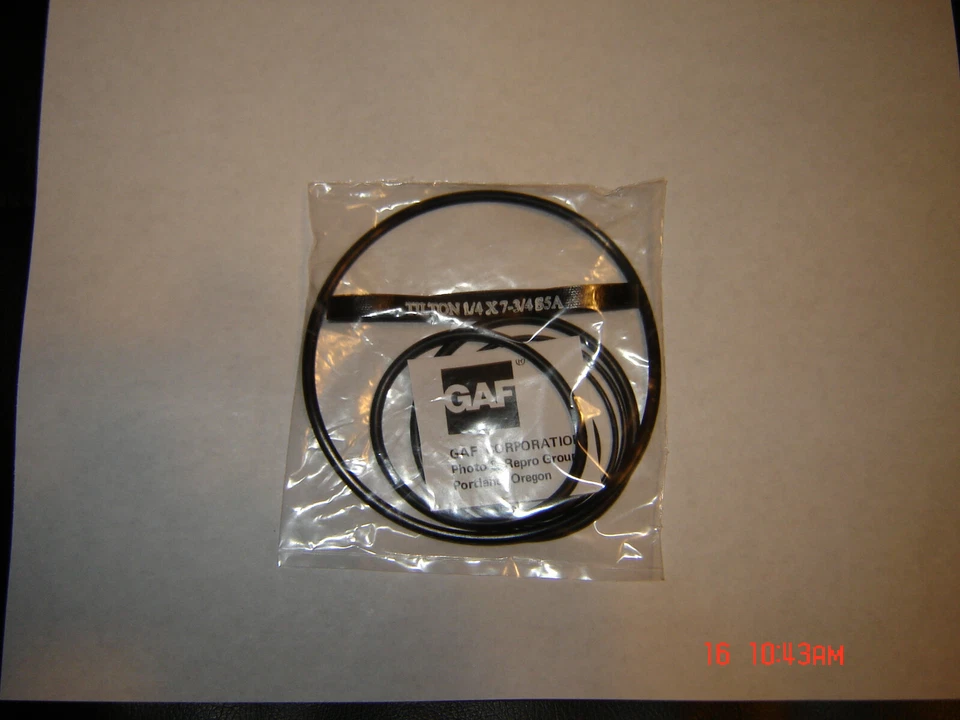 GAF S-8, 1200 Proyector GAF 1200, Juego de 7 Cinturones,W Instrucciones, Kit de Cinturón, Nuevo Foto 1 de 1