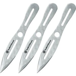 Smith & Wesson 3 Pack 10'' Carbon Steel Throwing Knives, w/ Sheath SWTK10CP NEW