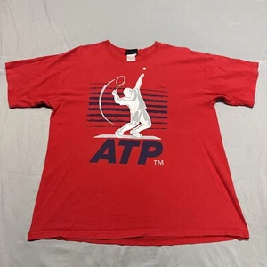 Vintage 90s ATP Tennis T Shirt Sports Red XL - Picture 1 of 11