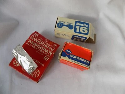 Anscopan 127 Film (exp.1968);  Minolta 16 (exp.1971);  Agfa Superpan (exp.1984) - Image 1 of 4