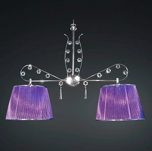 Bilanciere moderno cromato cristallo design swarovsky 2 luci BGA 1788-b2 - Picture 1 of 2