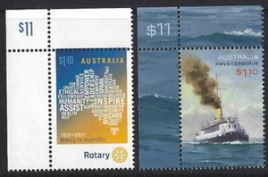AUSTRALIA 2021 TWO SINGLE STAMP ISSUES MARGINALS UNMOUNTED MINT, MNH - Picture 1 of 1