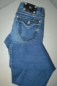 Miss Me Damen Skinny Pocket Flaps Distressed Blau Denim Jeans Gr. 27x31 - Bild 1 von 12