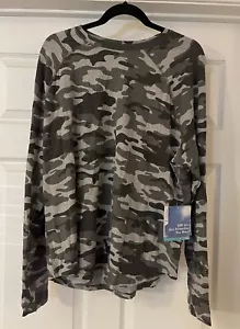 Coolibar UPF 50+ Women's LumaLeo Long Sleeve T-Shirt - Sun Grey Modern Camo XXL - Picture 1 of 6