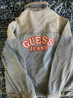 Vintage Guess Denim Jean Jacket Embroidered 80s 90s Size Small - Image 1 of 4