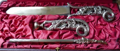 Nécessaire bureau ouvre lettre sceau Courses Chevaux Jockey équitation Art Déco - Photo 1/4