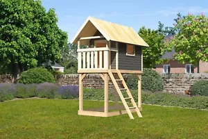 Stelzenhaus Kinderspielhaus Spielturm Gernegroß grau 120 x 244cm LAGERABVERKAUF - Bild 1 von 10