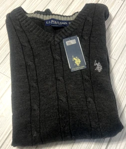 NWT $50 Men's knit Gray Charcoal Heather vest Gray Pony U.S. Polo Assn. XXL - Picture 1 of 7