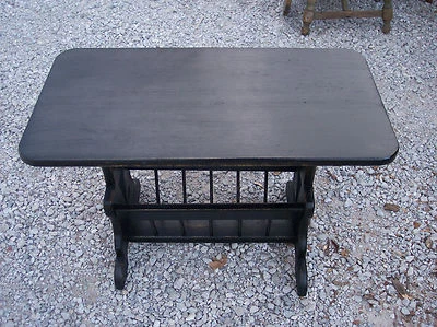 Black Painted Maple Magazine Rack Table Side Table  (MRT-49) - Image 1 of 3