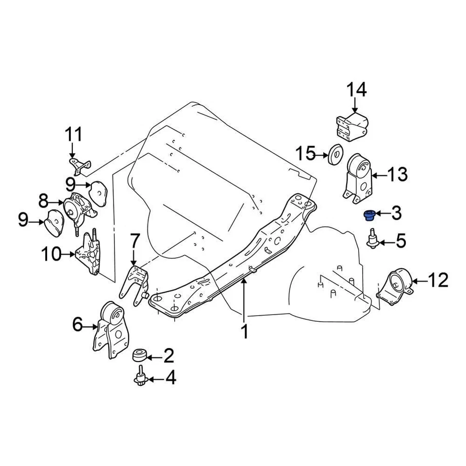 For Nissan Maxima 2000-2003 Nissan 112482Y000 Rear Engine Cradle Insulator Foto 1 de 4