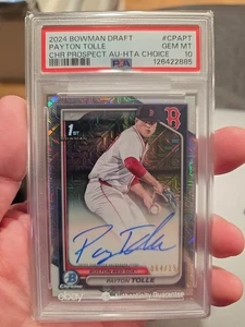 2024 Bowman Chrome Payton Tolle Chrome Propect Auto HTA Choice PSA 10 /150 - Picture 1 of 2