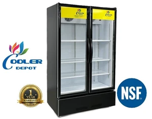 NEW Two Glass Door Refrigerator Cooler Beverage Merchandiser NSF 39" x 22" x 66" - Picture 1 of 6