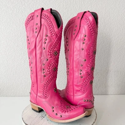 Botas de Vaquero Lane COSSETTE Mujer Rosa 7 Vaquera Occidental Media Pantorrilla Punta Foto 1 de 4