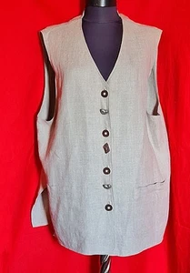 CHALECO VINTAGE CASA DE CAMPO TRAJES OKTOBERFEST DIRNDL TIROL LINO MUJER: US14/EU 42 - Imagen 1 de 7