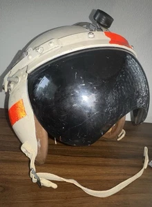 Vtg 1959 U.S. Air Force Flying Helmet Type P-4B. Size Large. White/Red. Visor - Picture 1 of 16