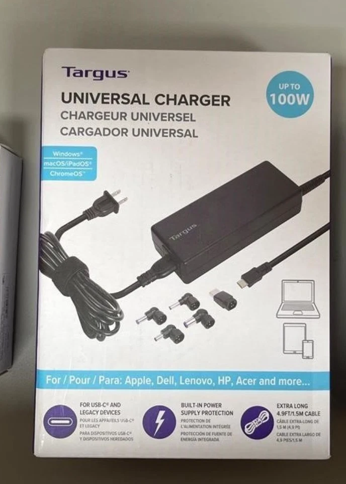 Cargador Universal Targus Incluye Todos los Dispositivos USB-C - Negro Foto 1 de 1
