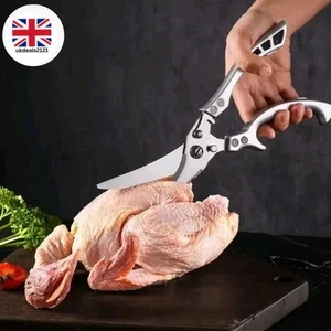 Stainless Steel Multifunctional Kitchen Scissors 25.5cm Heavy Duty Poultry Meat - Picture 1 of 16