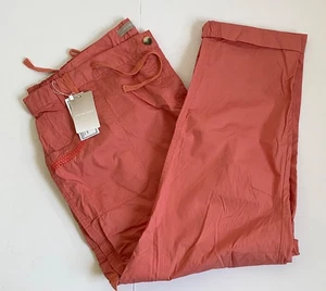 ANTHOLOGY SUMMER CARGO TROUSERS SIZE 24 UK CORAL COLOUR POCKETS STRAIGHT LEG NEW - Picture 1 of 10