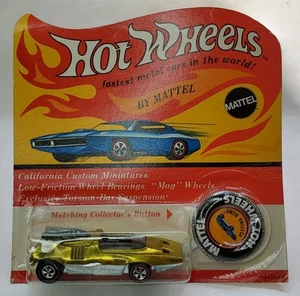 Vintage 1970 Hot Wheels Redline Peeping Bomb Yellow US Carded Package Mattel - Picture 1 of 6